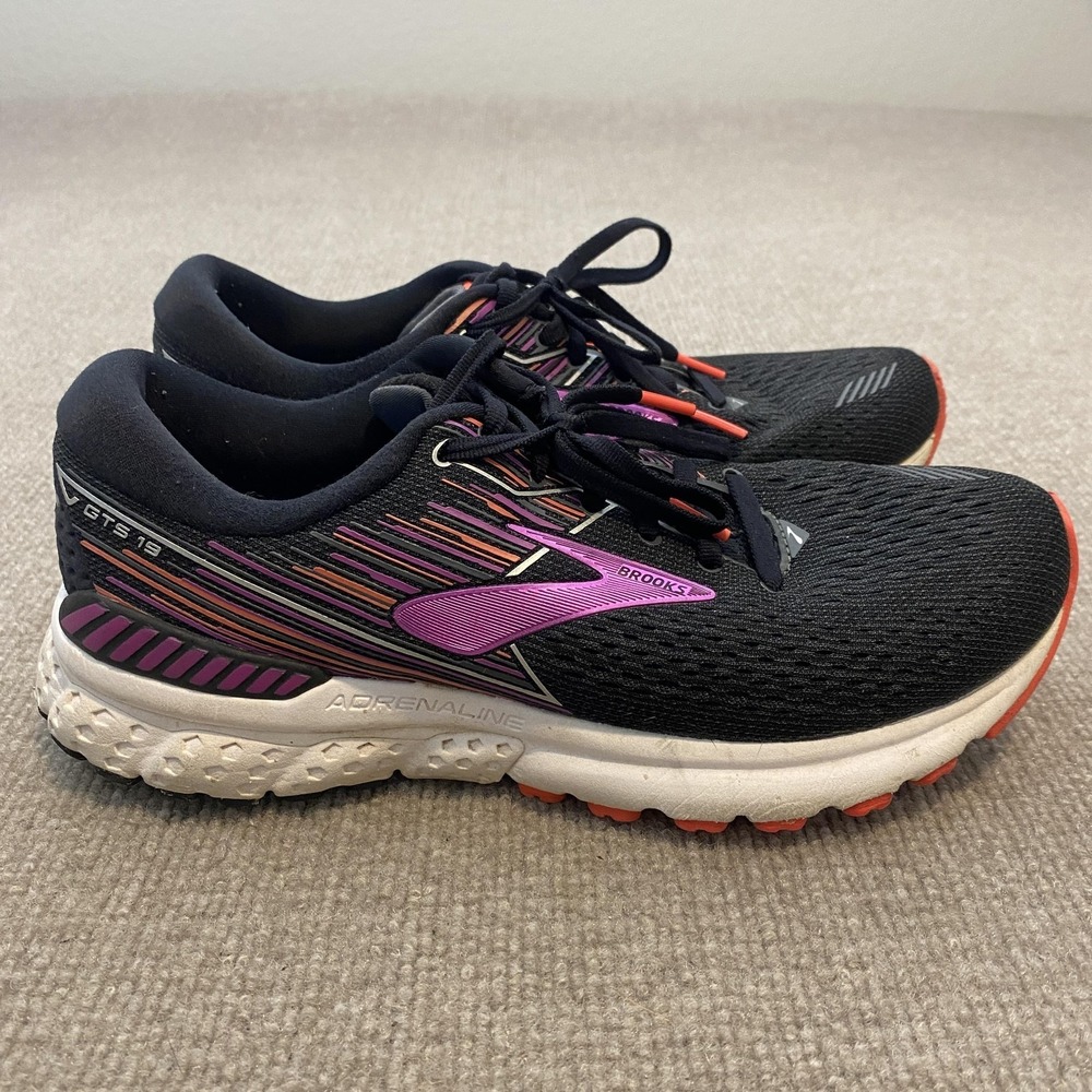 Brooks Adrenaline GTS 19 Shoes Womens Size 9 Black Mesh Cushioned‎ 1202841B080
